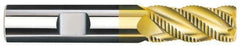 SGS - 1" Diam, Coarse Pitch, 1-3/4" LOC, 6 Flute Solid Carbide 0.06" Corner Radius Roughing End Mill - TiN Finish, 4" OAL, 1" Shank Diam, Single End, Centercutting, 40° Helix - Exact Tool & Supply