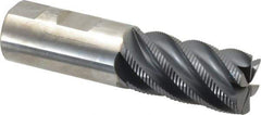 SGS - 1" Diam, Coarse Pitch, 1-3/4" LOC, 6 Flute Solid Carbide 0.06" Corner Radius Roughing End Mill - AlTiN Finish, 4" OAL, 1" Shank Diam, Single End, Centercutting, 40° Helix - Exact Tool & Supply