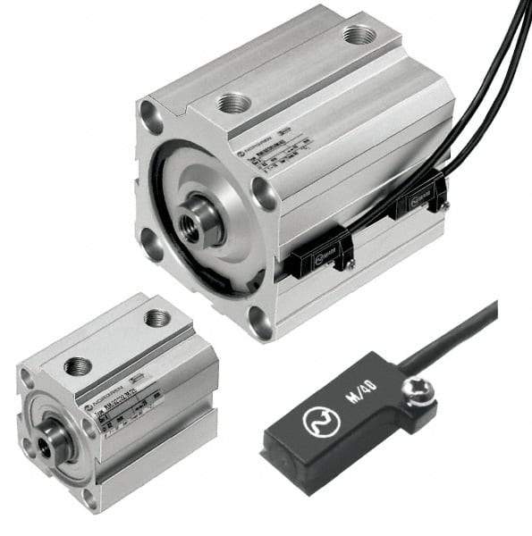 Norgren - 2" Stroke x 2" Bore Double Acting Air Cylinder - 1/8 Port, 3/8-24 Rod Thread, 145 Max psi, 23 to 176°F - Exact Tool & Supply