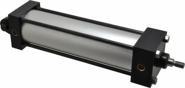 Norgren - 8" Stroke x 2-1/2" Bore Single Acting Air Cylinder - 3/8 Port, 7/16-20 Rod Thread, 250 Max psi, -20 to 200°F - Exact Tool & Supply