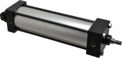 Norgren - 8" Stroke x 2-1/2" Bore Single Acting Air Cylinder - 3/8 Port, 7/16-20 Rod Thread, 250 Max psi, -20 to 200°F - Exact Tool & Supply