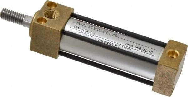 Norgren - 2" Stroke x 3/4" Bore Single Acting Air Cylinder - 1/8 Port, 5/16-18 Rod Thread, 150 Max psi, -20 to 200°F - Exact Tool & Supply