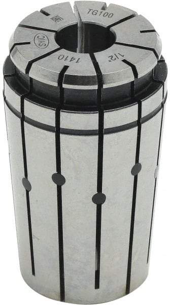 Parlec - TG/PG 100 15/64" Standard Single Angle Collet - 0.012mm TIR, 2-3/8" OAL, 1.379" Overall Diam - Exact Tool & Supply