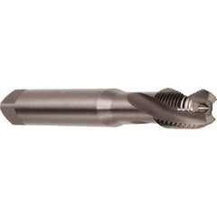 Emuge - M5x0.80 Metric 3 Flute 6H Modified Bottoming Spiral Flute Tap - Cobalt, Bright Finish, 50mm OAL, Right Hand Flute, Right Hand Thread, Series Rekord D - Exact Tool & Supply