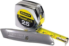 Stanley - 25' x 1" Tape Measure - 1/16" Graduation - Exact Tool & Supply