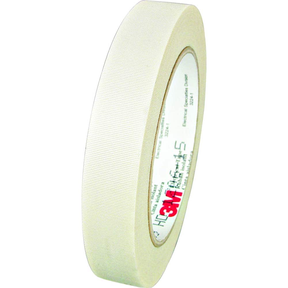 3M - 1" x 110' x 7 mil White Glass Cloth Electrical Tape - Exact Tool & Supply