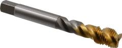 OSG - M14x1.50 Metric Fine 3 Flute 6H Modified Bottoming Spiral Flute Tap - Vanadium High Speed Steel, TiN Finish, 100mm OAL, Right Hand Flute, Right Hand Thread - Exact Tool & Supply