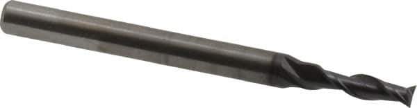 OSG - 3/32", 5/16" LOC, 1/8" Shank Diam, 1-1/2" OAL, 2 Flute, Solid Carbide Square End Mill - Single End, TiAlN Finish, Spiral Flute, 35° Helix, Centercutting, Right Hand Cut, Right Hand Flute, Series HP421 - Exact Tool & Supply