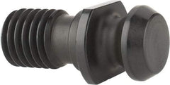 Parlec - A Style, CAT40 Taper, 5/8-11 Thread, 45° Angle Radius, Standard Retention Knob - 1.68" OAL, 0.74" Knob Diam, 0.12" Flange Thickness, 0.44" from Knob to Flange, 0.635" Pilot Diam - Exact Tool & Supply