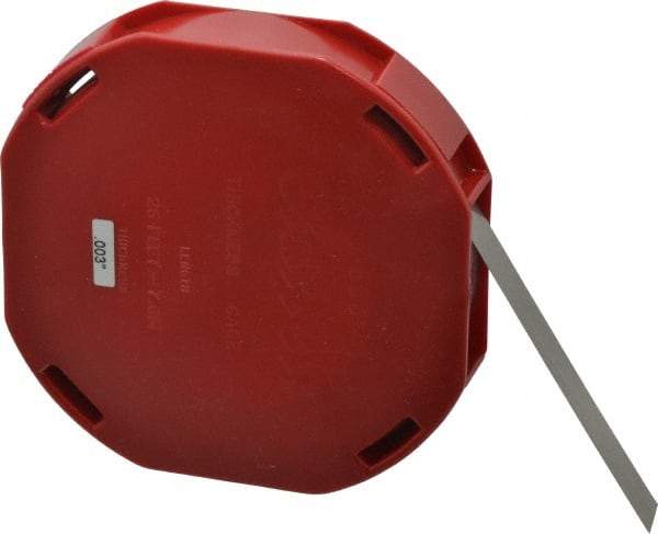 Starrett - 0.003 Inch Thick x 7.62 m Long x 1/2 Inch Wide, Feeler Stock Roll - Tempered Steel - Exact Tool & Supply