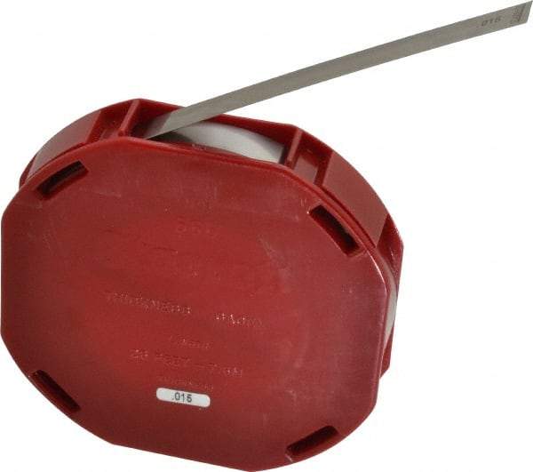 Starrett - 0.015 Inch Thick x 7.62 m Long x 1/2 Inch Wide, Feeler Stock Roll - Tempered Steel - Exact Tool & Supply