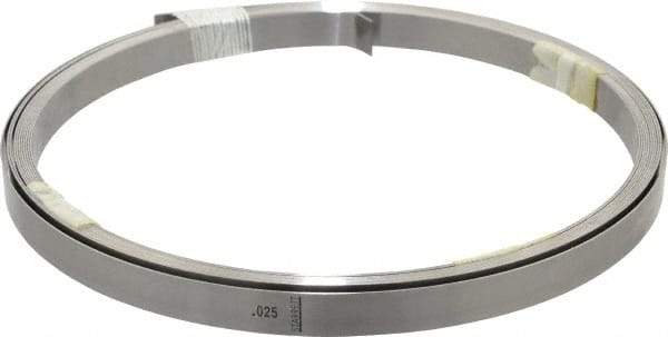 Starrett - 0.025 Inch Thick x 6.10 m Long x 1/2 Inch Wide, Feeler Stock Roll - Tempered Steel - Exact Tool & Supply