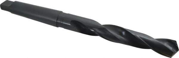 Interstate - 30mm, 3MT 118° Point High Speed Steel Taper Shank Drill Bit - Oxide Finish, 175mm Flute Length, 296mm OAL, Spiral Flute - Exact Tool & Supply