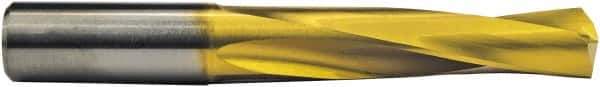 M.A. Ford - 0.348" 135° Spiral Flute Solid Carbide Screw Machine Drill Bit - Uncoated, Right Hand Cut, 1-3/4" Flute Length, 3-1/16" OAL, Straight Shank - Exact Tool & Supply
