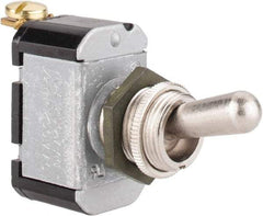 Eaton Cutler-Hammer - SPST Heavy Duty Off-On Toggle Switch - Screw Terminal, Bat Handle Actuator, 1/2 hp at 50 VAC hp, 125/250 VAC & 28 VDC - Exact Tool & Supply