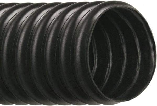 Hi-Tech Duravent - 5" ID, 18 Hg Vac Rating, 5 psi, Thermoplastic Vacuum & Duct Hose - 25' Long, Black, 4-1/2" Bend Radius, -40 to 250°F - Exact Tool & Supply