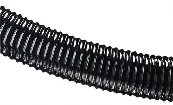 Hi-Tech Duravent - 5" ID, 26 Hg Vac Rating, 16 psi, Polyurethane Vacuum & Duct Hose - 50' Long, Black, 5-1/2" Bend Radius, -65 to 200°F - Exact Tool & Supply