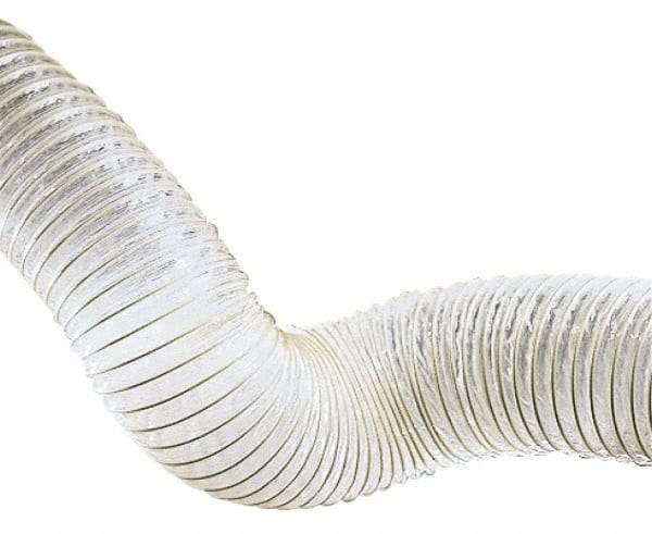 Hi-Tech Duravent - 14" ID, 2.2 Hg Vac Rating, 6 psi, Polyurethane Vacuum & Duct Hose - 25' Long, Clear, 11" Bend Radius, -60 to 180°F - Exact Tool & Supply