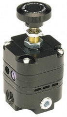 Parker - 1/4 NPT Port, 14 CFM, Zinc Diaphragm Operated Regulator - 2 to 40 psi Range, 150 Max psi Supply Pressure, 1/4" Gauge Port Thread, 3" Wide x 6.06" High - Exact Tool & Supply
