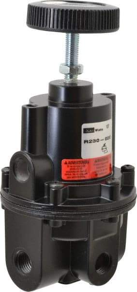 Parker - 1/4 NPT Port, 80 CFM, Aluminum Diaphragm Operated Regulator - 0 to 2 psi Range, 250 Max psi Supply Pressure, 1/4" Gauge Port Thread, 2.06" Wide x 4.35" High - Exact Tool & Supply