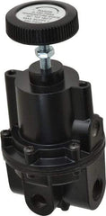 Parker - 3/8 NPT Port, 80 CFM, Aluminum Diaphragm Operated Regulator - 2 to 150 psi Range, 250 Max psi Supply Pressure, 1/4" Gauge Port Thread, 2.06" Wide x 4.35" High - Exact Tool & Supply