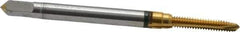 Guhring - #3-48 UNC, 3 Flute, TiN Finish, Cobalt Spiral Point Tap - Plug Chamfer, Right Hand Thread, 1-13/16" OAL, 0.141" Shank Diam, 2B Class of Fit, Series 3916 - Exact Tool & Supply