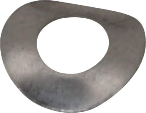 Made in USA - #4 Screw, 0.118" ID x 0.245" OD, Grade 300 Stainless Steel Single Wave Washer - 0.008" Thick, 0.056" Overall Height, 0.007" Deflection, 3.32 Lb at Deflection - Exact Tool & Supply
