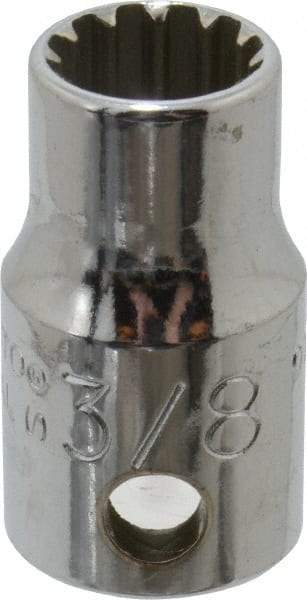 Proto - 3/8" Drive, 3/8" Socket, Spline Socket - 12 Points, 1" OAL - Exact Tool & Supply