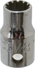 Proto - 3/8" Drive, 3/8" Socket, Spline Socket - 12 Points, 1" OAL - Exact Tool & Supply