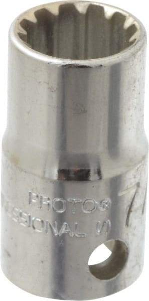 Proto - 3/8" Drive, 7/16" Socket, Spline Socket - 12 Points, 1-1/16" OAL - Exact Tool & Supply
