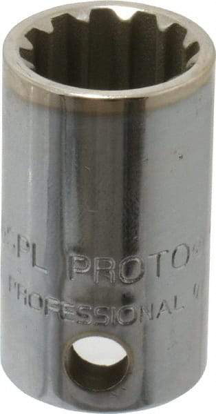 Proto - 3/8" Drive, 1/2" Socket, Spline Socket - 12 Points, 1-1/16" OAL - Exact Tool & Supply