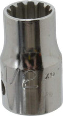 Proto - 1/2" Drive, 1/2" Socket, Spline Socket - 12 Points, 1-7/16" OAL - Exact Tool & Supply