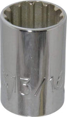 Proto - 1/2" Drive, 13/16" Socket, Spline Socket - 12 Points, 1-9/16" OAL - Exact Tool & Supply
