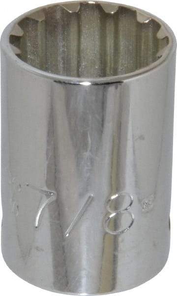 Proto - 1/2" Drive, 7/8" Socket, Spline Socket - 12 Points, 1-9/16" OAL - Exact Tool & Supply