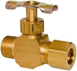 Eaton - 150 Max psi, 3/8" Pipe, Brass, Inline Instrumentation Needle Valve - Compression x Compression End Connections - Exact Tool & Supply