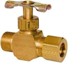 Eaton - 150 Max psi, 3/8" Pipe, Brass, Inline Instrumentation Needle Valve - Compression x Compression End Connections - Exact Tool & Supply