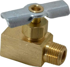 Eaton - 150 Max psi, 1/8" Pipe, Brass, Inline Instrumentation Needle Valve - FNPT x MNPT End Connections - Exact Tool & Supply