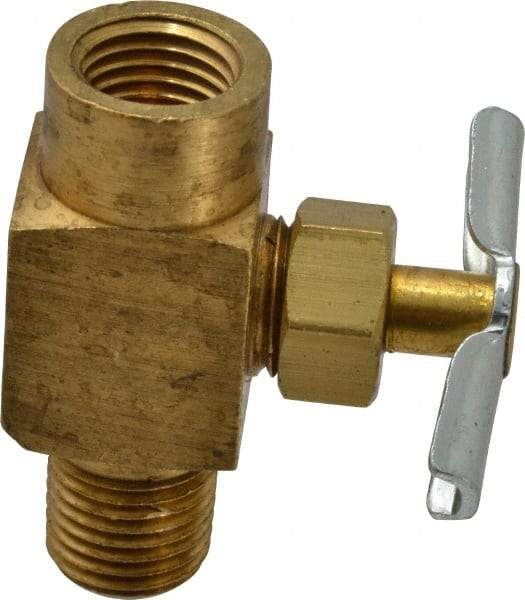 Eaton - 150 Max psi, 1/4" Pipe, Brass, Inline Instrumentation Needle Valve - FNPT x MNPT End Connections - Exact Tool & Supply