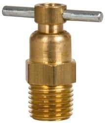 Eaton - Steel Internal Seat Drain Cock & Shutoff Valve - 1/4 Thread, 150 Max psi - Exact Tool & Supply