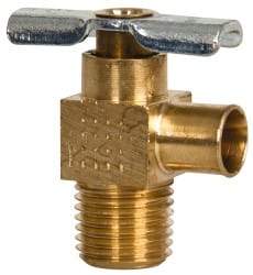 Eaton - 3/8" Pipe, Steel Hose to Pipe Drain Cock & Shutoff Valve - 1/4 Thread, 150 Max psi - Exact Tool & Supply