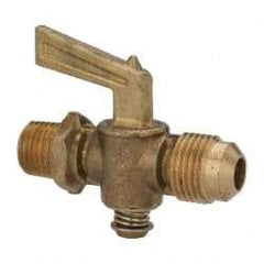 Eaton - 3/8" Tube, Steel Straightway Drain Cock & Shutoff Valve - 1/4 Thread, 30 Max psi - Exact Tool & Supply