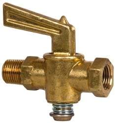 Eaton - Steel Pipe Fitting Drain Cock & Shutoff Valve - 1/8 Thread, 30 Max psi - Exact Tool & Supply