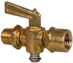 Eaton - Steel Pipe Fitting Drain Cock & Shutoff Valve - 1/4 Thread, 30 Max psi - Exact Tool & Supply