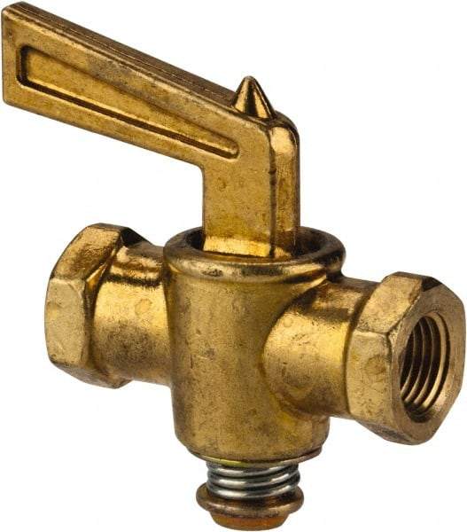 Eaton - Steel Female Pipe Drain Cock & Shutoff Valve - 1/8 Thread, 30 Max psi - Exact Tool & Supply