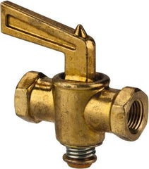 Eaton - Steel Female Pipe Drain Cock & Shutoff Valve - 1/8 Thread, 30 Max psi - Exact Tool & Supply