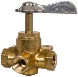 Eaton - Steel 3 Way Shutoff Drain Cock & Shutoff Valve - 1/4 Thread, 30 Max psi - Exact Tool & Supply