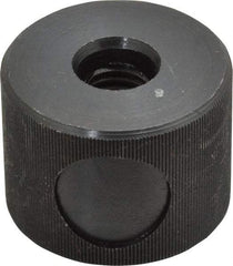 Morton Machine Works - 1/2-13" UNC Thread, Black Oxide Finish, Steel Round Knurled Push Button Thumb Nut - 1-1/8" Overall Height, 1-1/2" Head Diam - Exact Tool & Supply