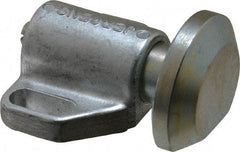 Jergens - 2" Body Width x 1-3/8" Body Len, 1/4" Stroke Len, 1-1/2" Btw Mt Hole Ctrs, Tangless Square Spring Locating Stop - 14 Lb Init End Force, 32 Lb Mid End Force, 14 Lb Final End Force, 1-1/2" Stop Head Width x 1-1/2" Stop Head Height - Exact Tool & Supply