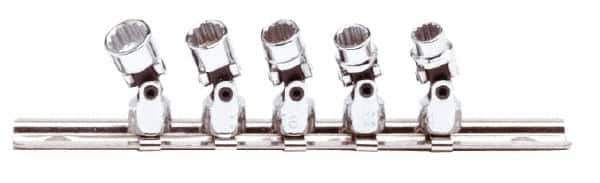 Proto - 5 Piece 1/4" Drive Standard Socket Set - 12 Points, 1/4 to 1/2", Inch Measurement Standard - Exact Tool & Supply