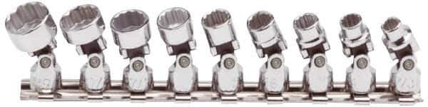 Proto - 9 Piece 1/4" Drive Standard Socket Set - 12 Points, 7/32 to 9/16", Inch Measurement Standard - Exact Tool & Supply